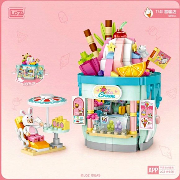 LOZ MINI Blocks - Kids Building Toys Bricks - Ice Cream Shop - Picture 1 of 3